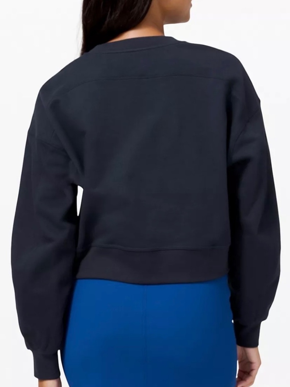 Lululemon Perfectly Oversized Cropped Crew size 6 Navy-NWT - Picture 2 of 10